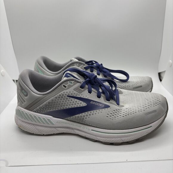 Brooks Adrenaline GTS 22 Gray Blue Running Shoes Womens Size 9.5 B - Picture 4 of 14